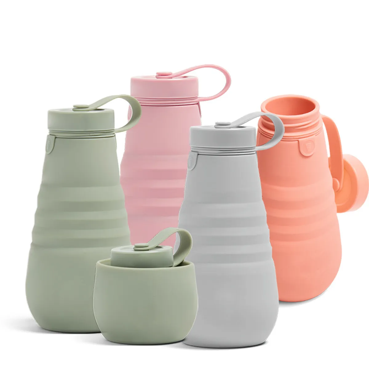 20 oz. Travel Collapsible  Reusable Silicone Water Bottles 5
