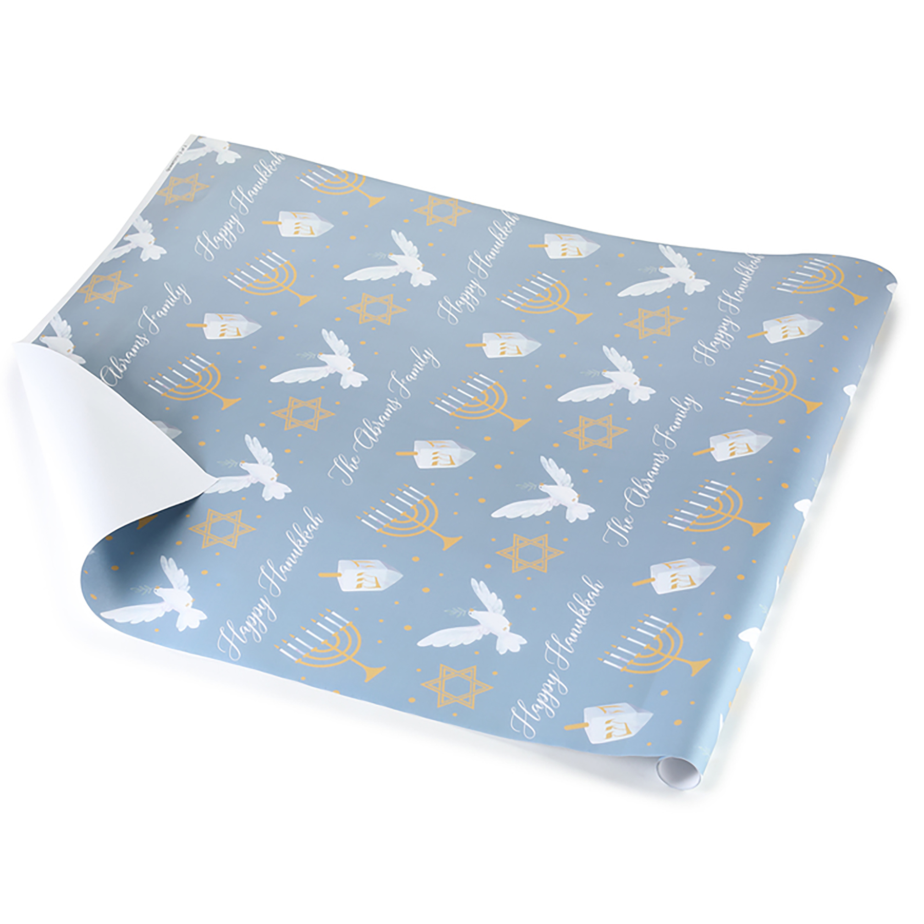 Symbols of Hanukkah Personalized Wrapping Paper Roll 7