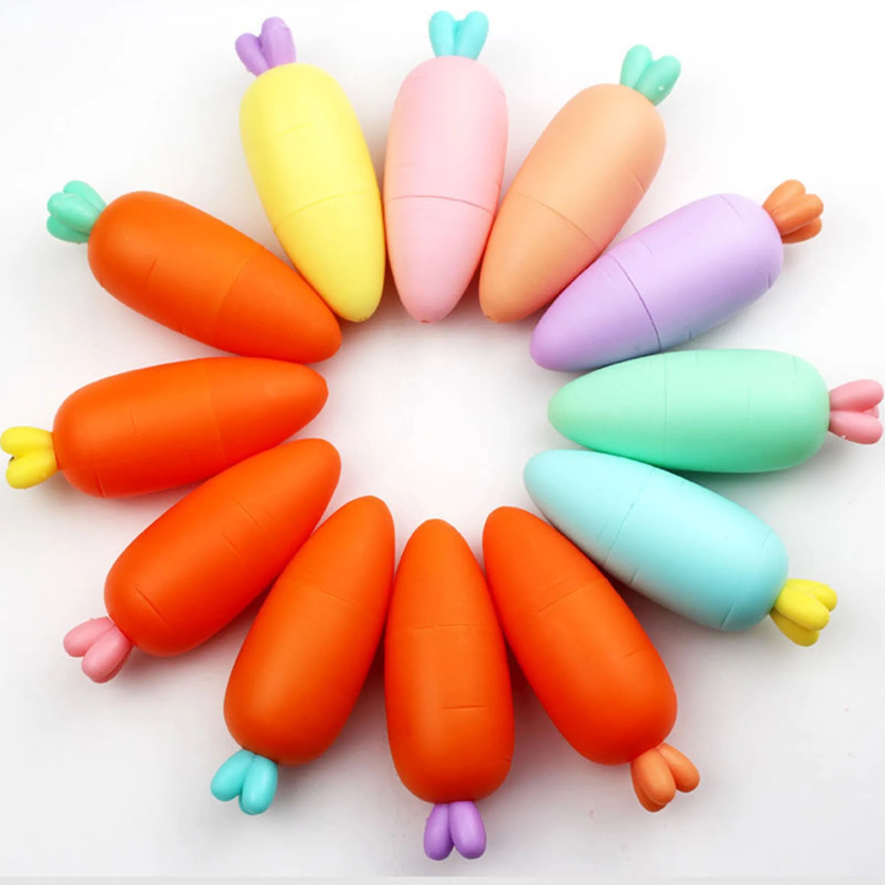 Pastel Carrot Shape Textliner Pens 6