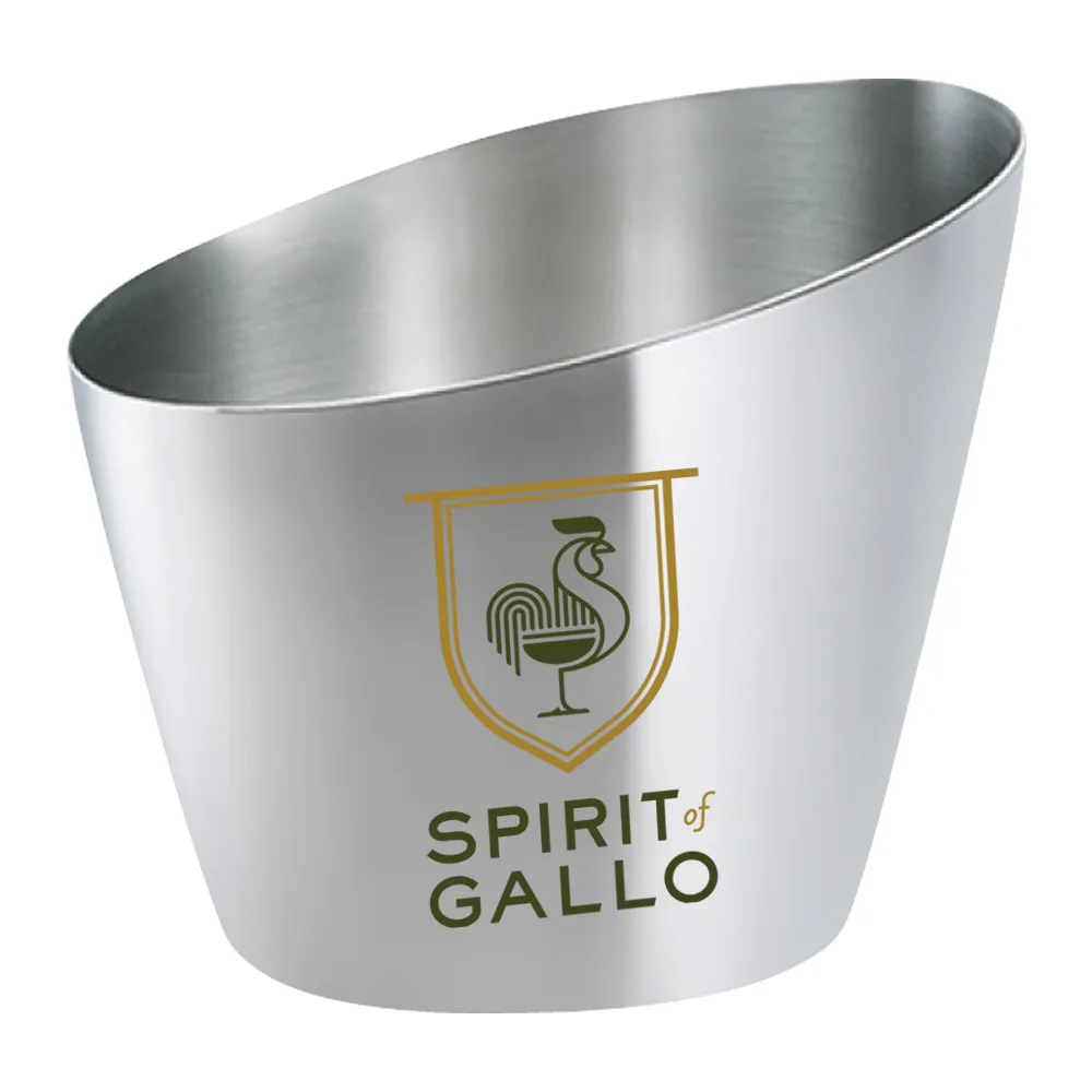 Large Slant Metal Ice Bucket 4