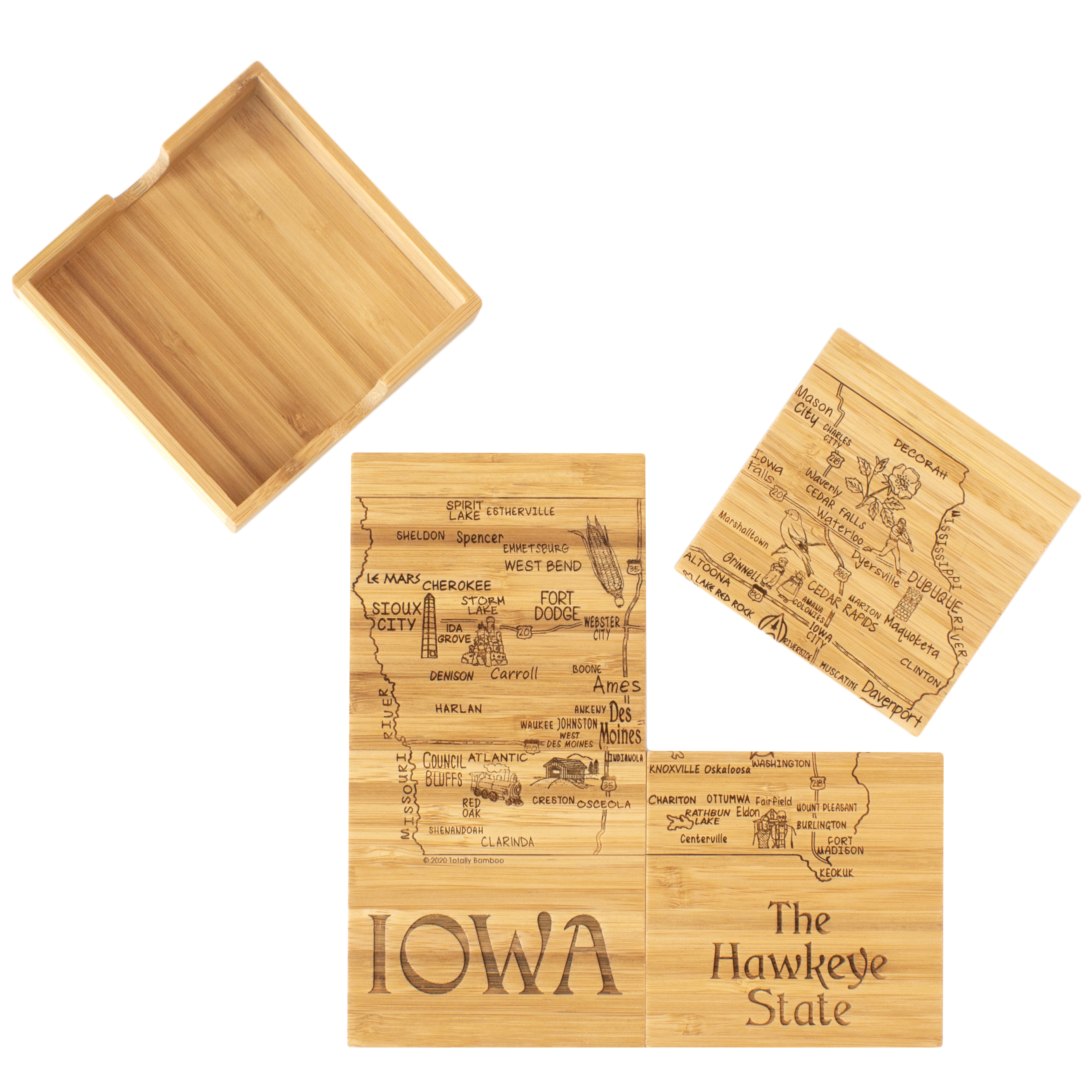 Iowa Puzzle Coaster Set 13
