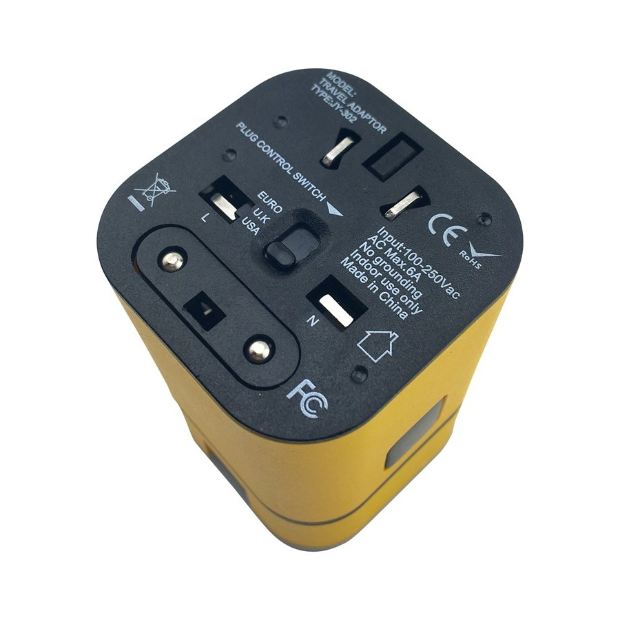 International Universal Travel Adapter with Light Up Logo 13