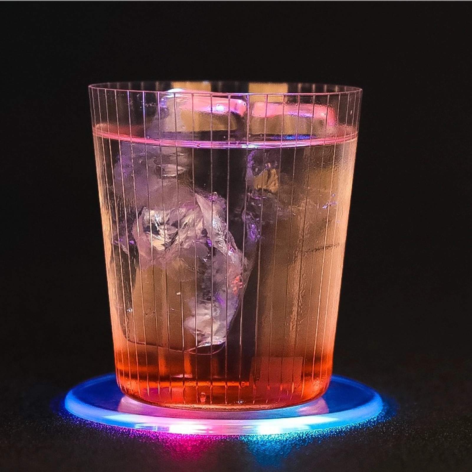 4" Round Acrylic Coasters With Led 8