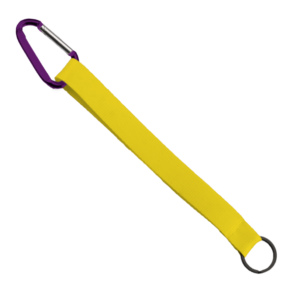 3/4" Sewn Polyester Keychain with Metal Split-Ring and Carabiner 80