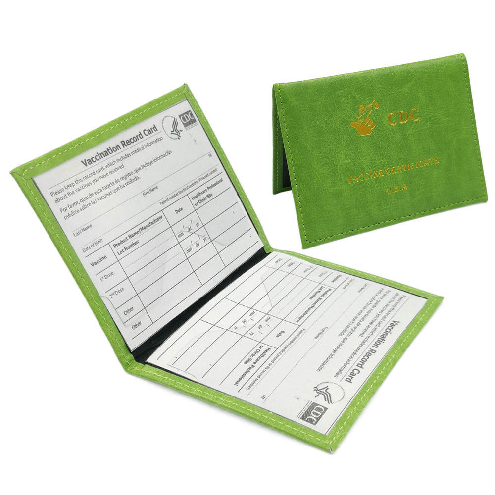 Leatherette Vaccine Card Holder - Deboss / Aluminum Foil 6
