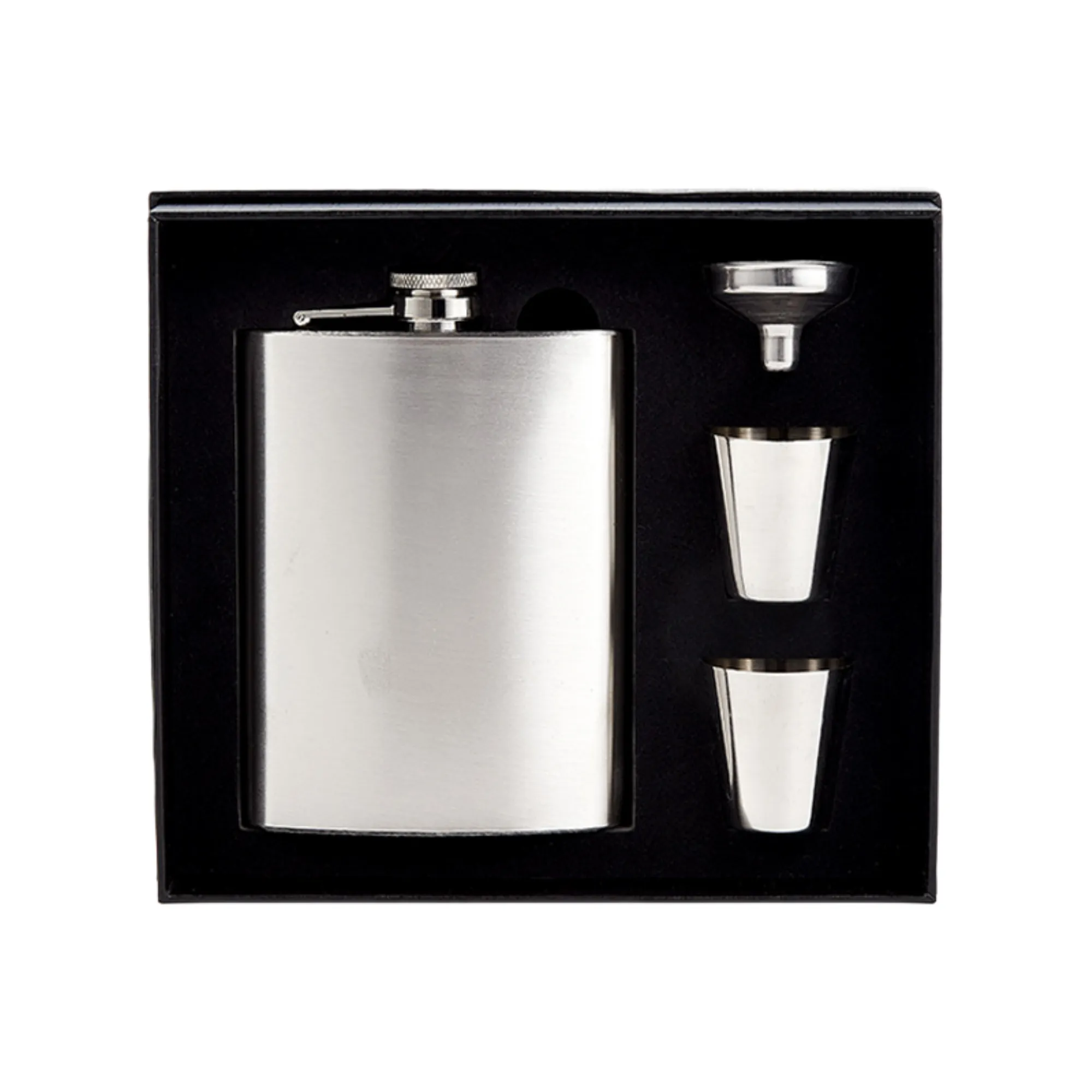 8oz Portable Stainless Steel Hip Flask Set Gift, custom water bottle with logo imprint 5