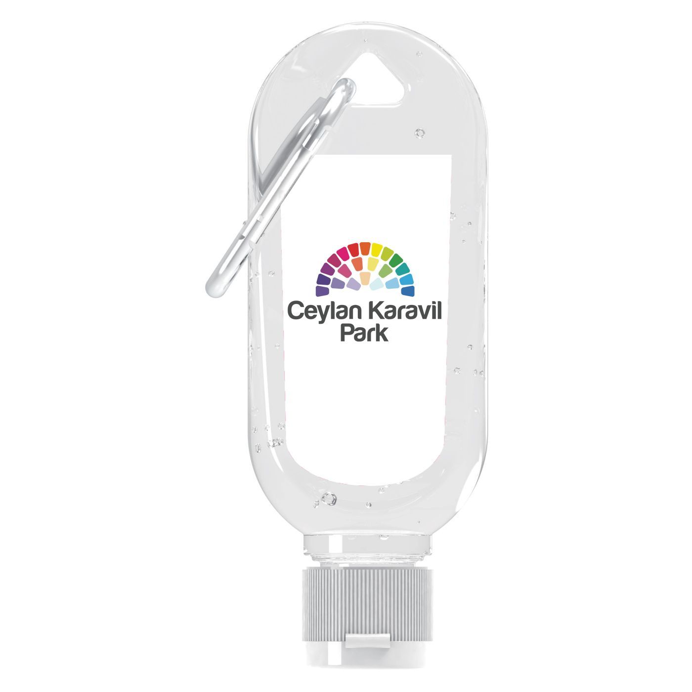 54ml (1.8oz) Antibacterial Hand Sanitizer Gel with Color-Matched Carabiner & Custom Label 27