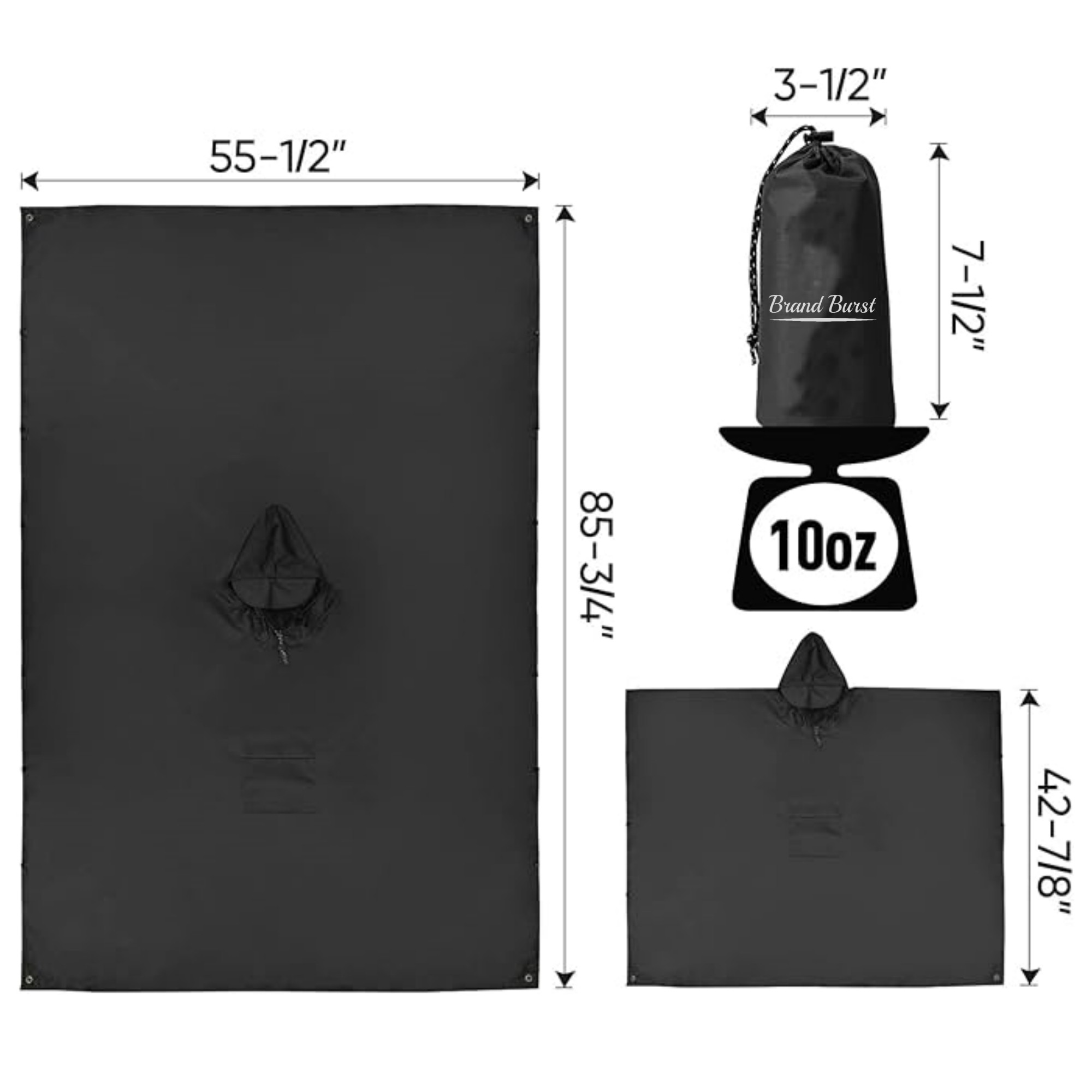 Hooded Rain Poncho with Pocket 6