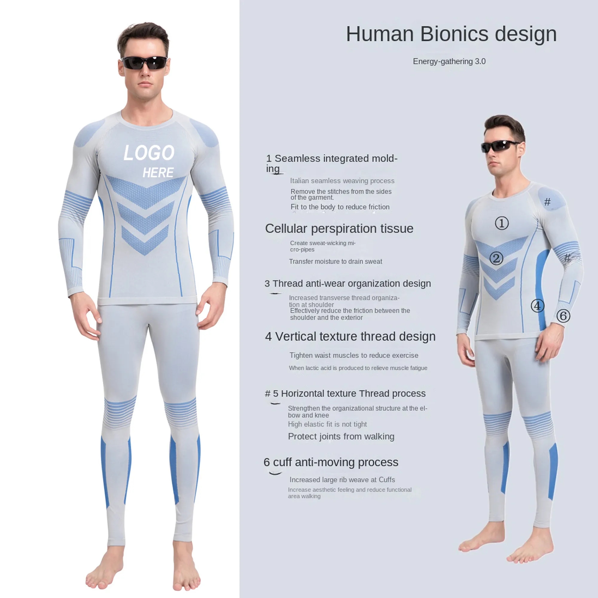 Ski Sports Set Seamless Thermal Underwear 4
