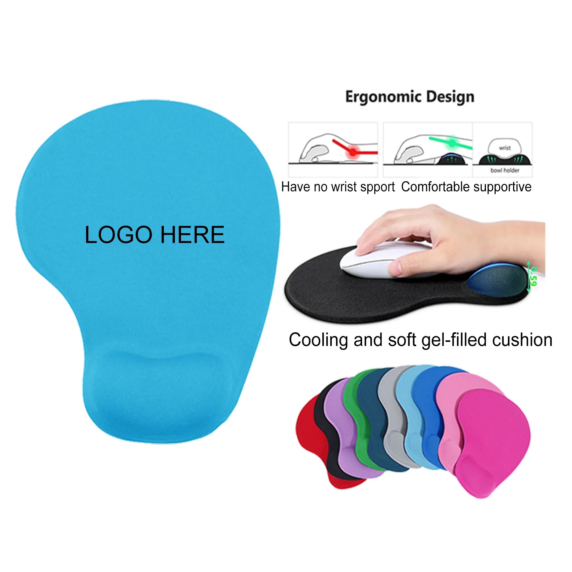 Ergonomic Wrist Rest Mouse Pad Large 2