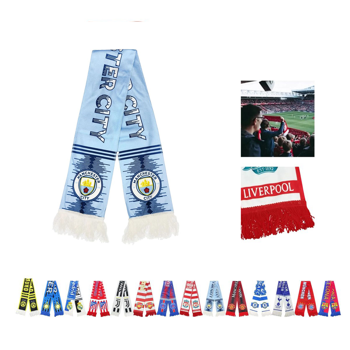 Vibrant Polyester Scarf for Sports Crowds 9