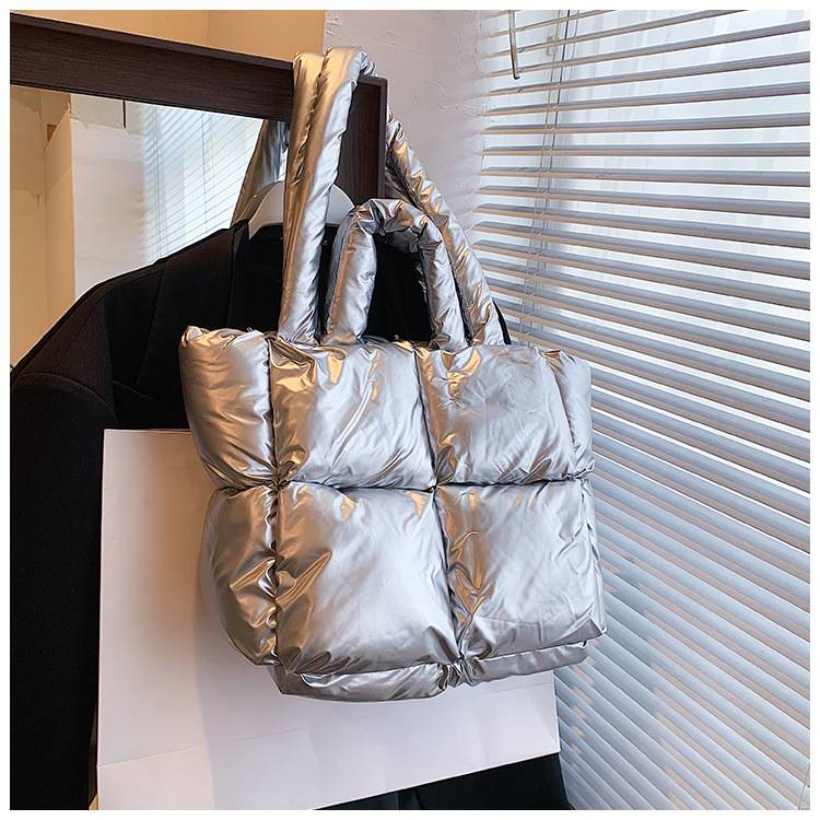 Puffer Quilted Tote Bag, custom tote bag with logo imprint 8
