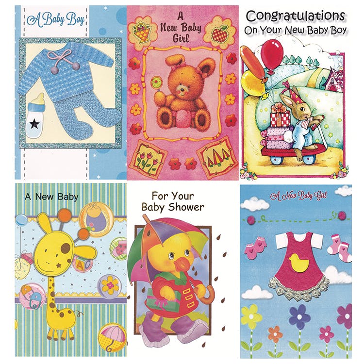 New Baby Cards - Assorted 5"x7.75" 2