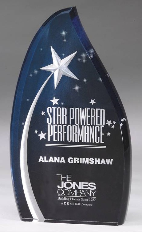 5 1/2" x 9 1/2" Exclusive Super Shooting Star Acrylic Award 1