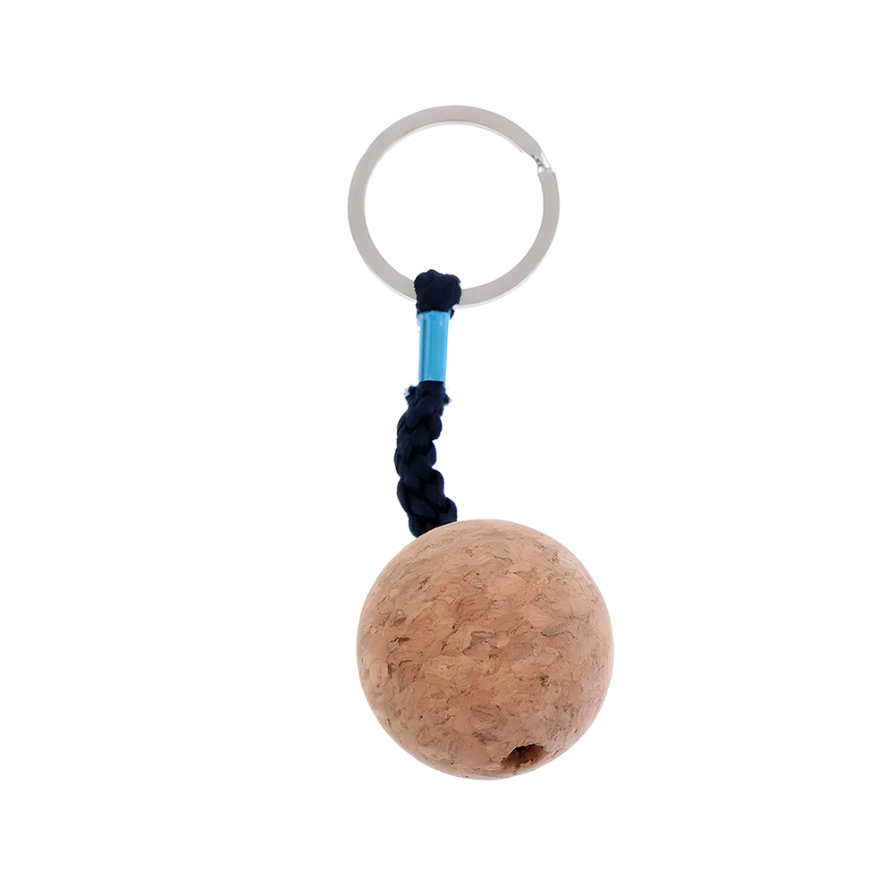 Floating Wood Cork Ball Keychain 4