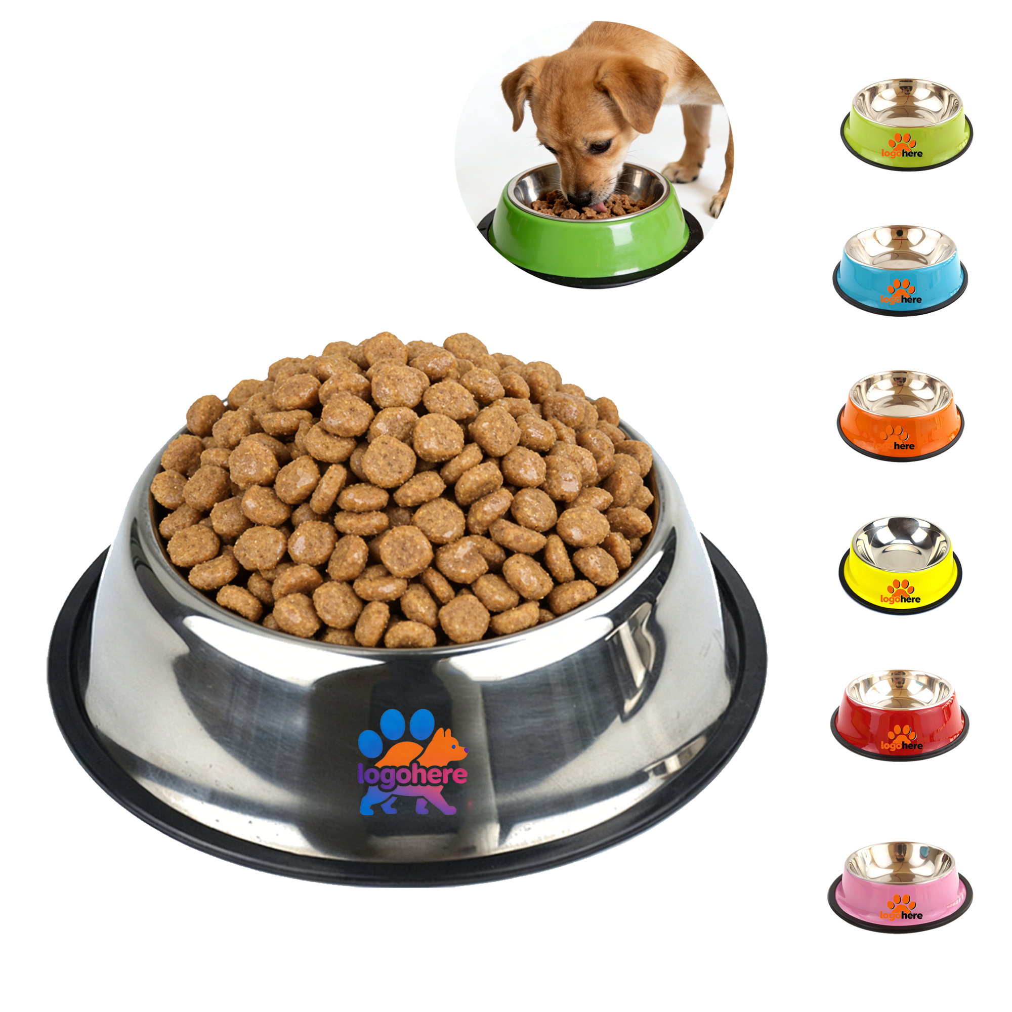 MOQ 20 Personalized Stainless Steel Pet Bowl 2
