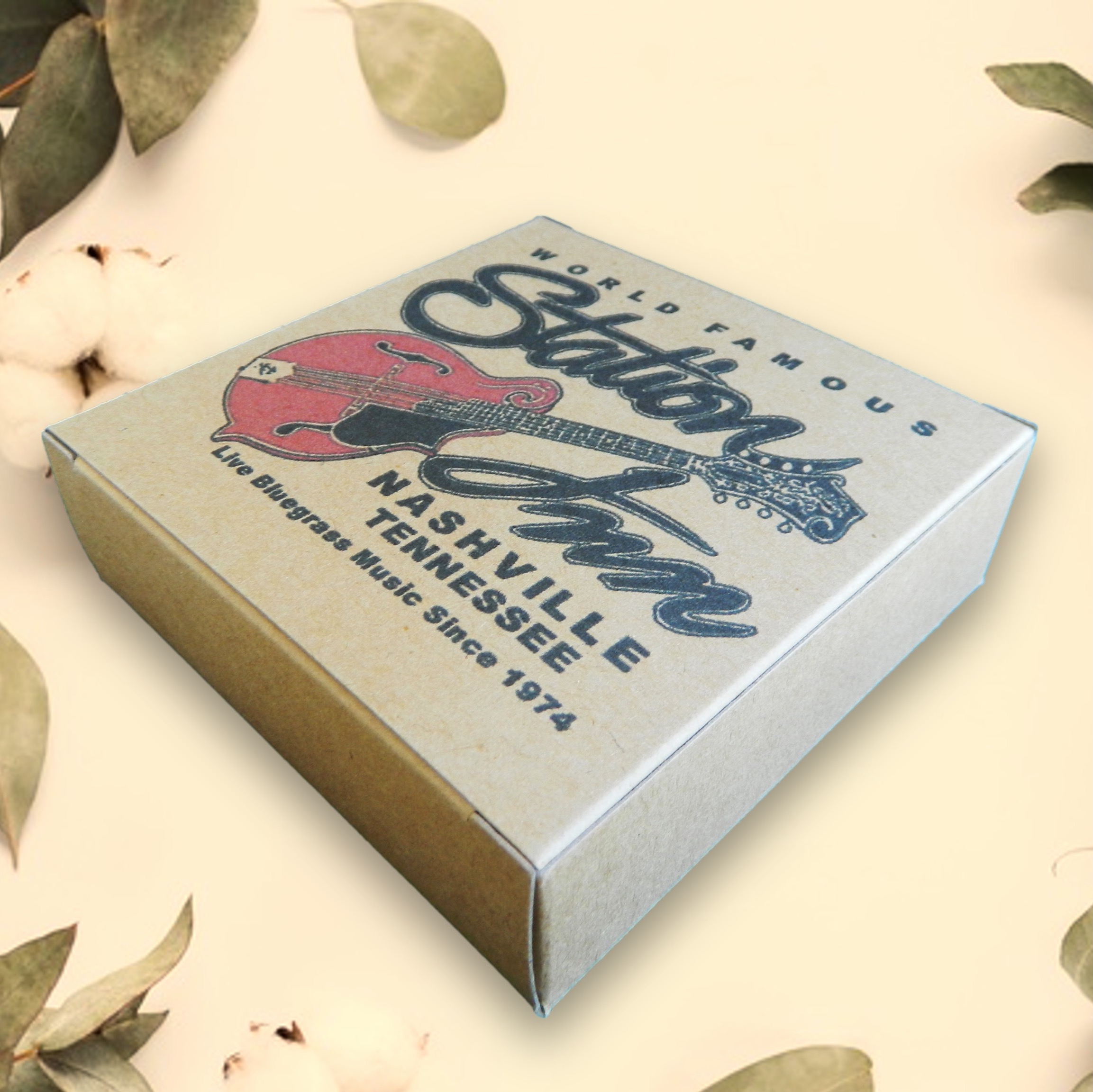 4 Round Custom Printed Coaster Box Set with Custom Print on Back of Box 2