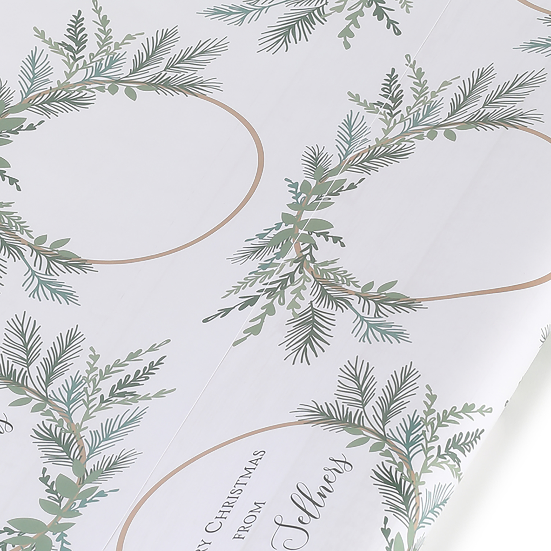 Evergreen Spray Personalized Wrapping Paper Roll 4