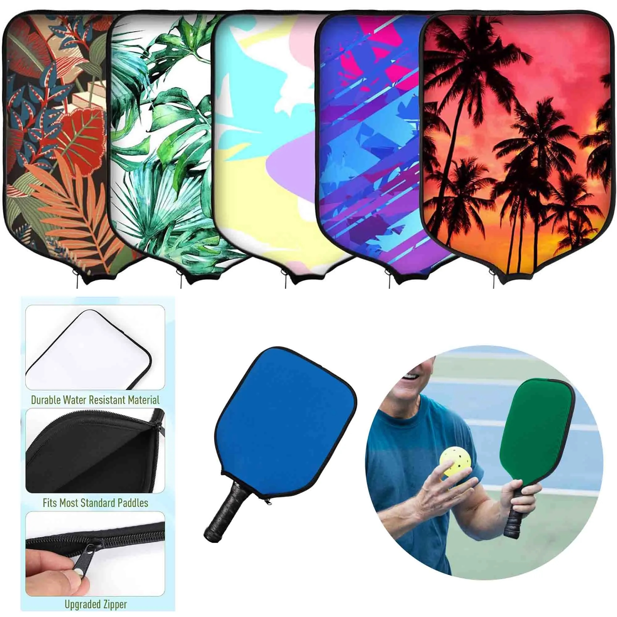 Soft Tactile Neoprene Pickleball Paddle Protection Sleeve