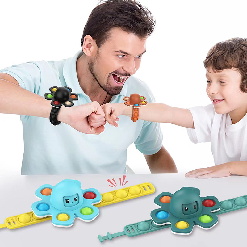 Octopus Pop Fidget Spinners w /Bubble Bracelet 7