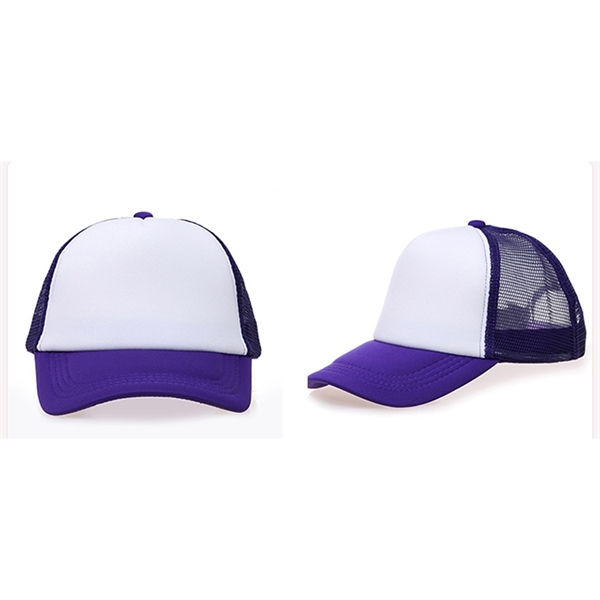 Stock 2-Tone Polyester 5 Panel Mesh Back Cap, Double Row 10