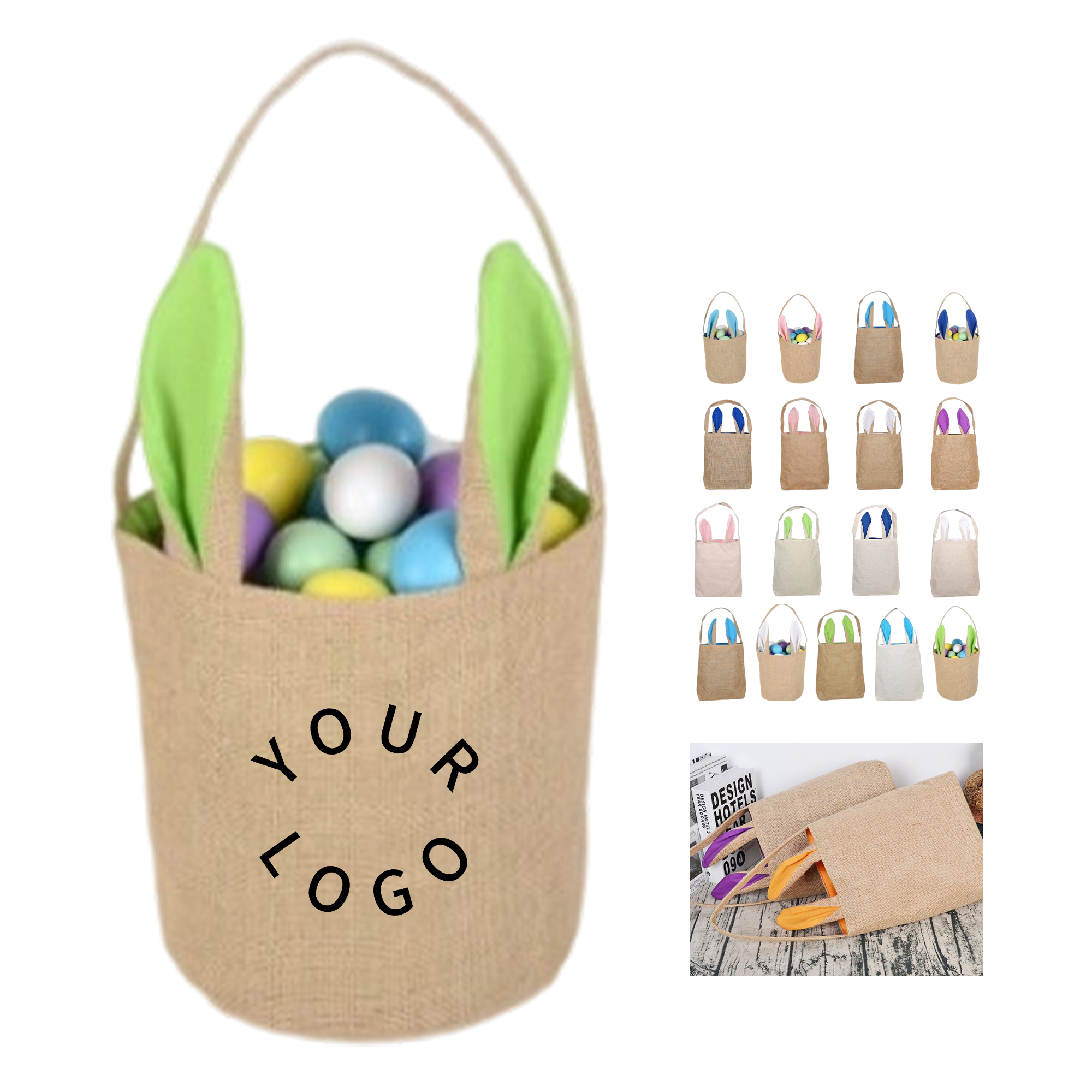 Jute Rabbit Ear Tote Bag 8.7" x 7.9" 33