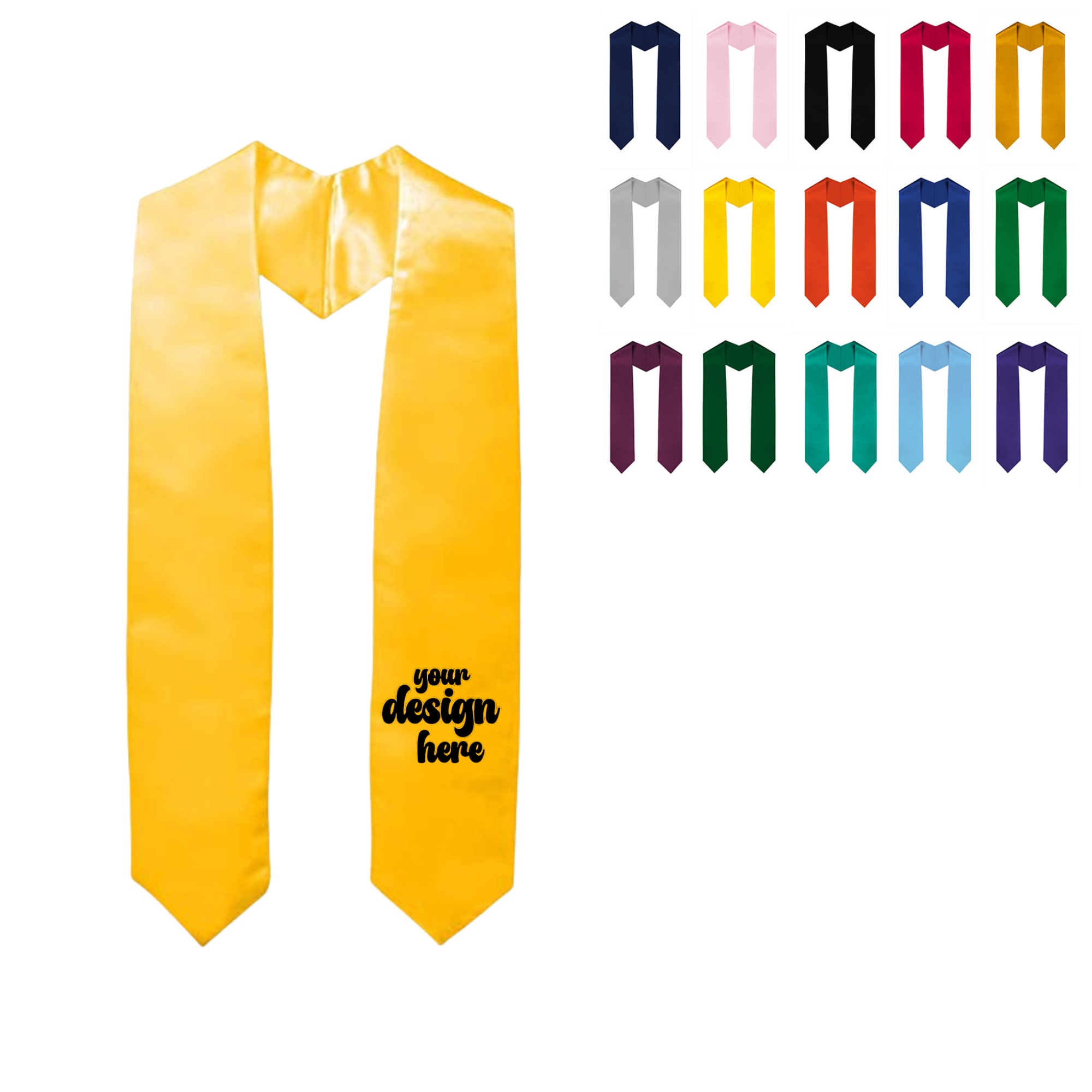 Custom Graduation Solid Color Stole 7