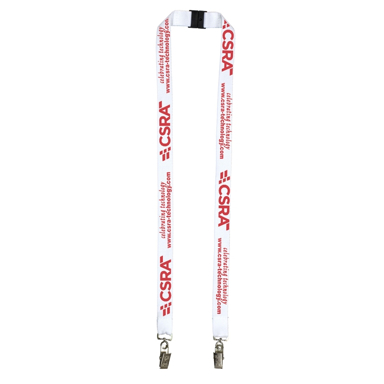 "RICARDO" 3/4" Dual Attachment Polyester Silkscreen Lanyard with FREE Breakaway Safety Release 4