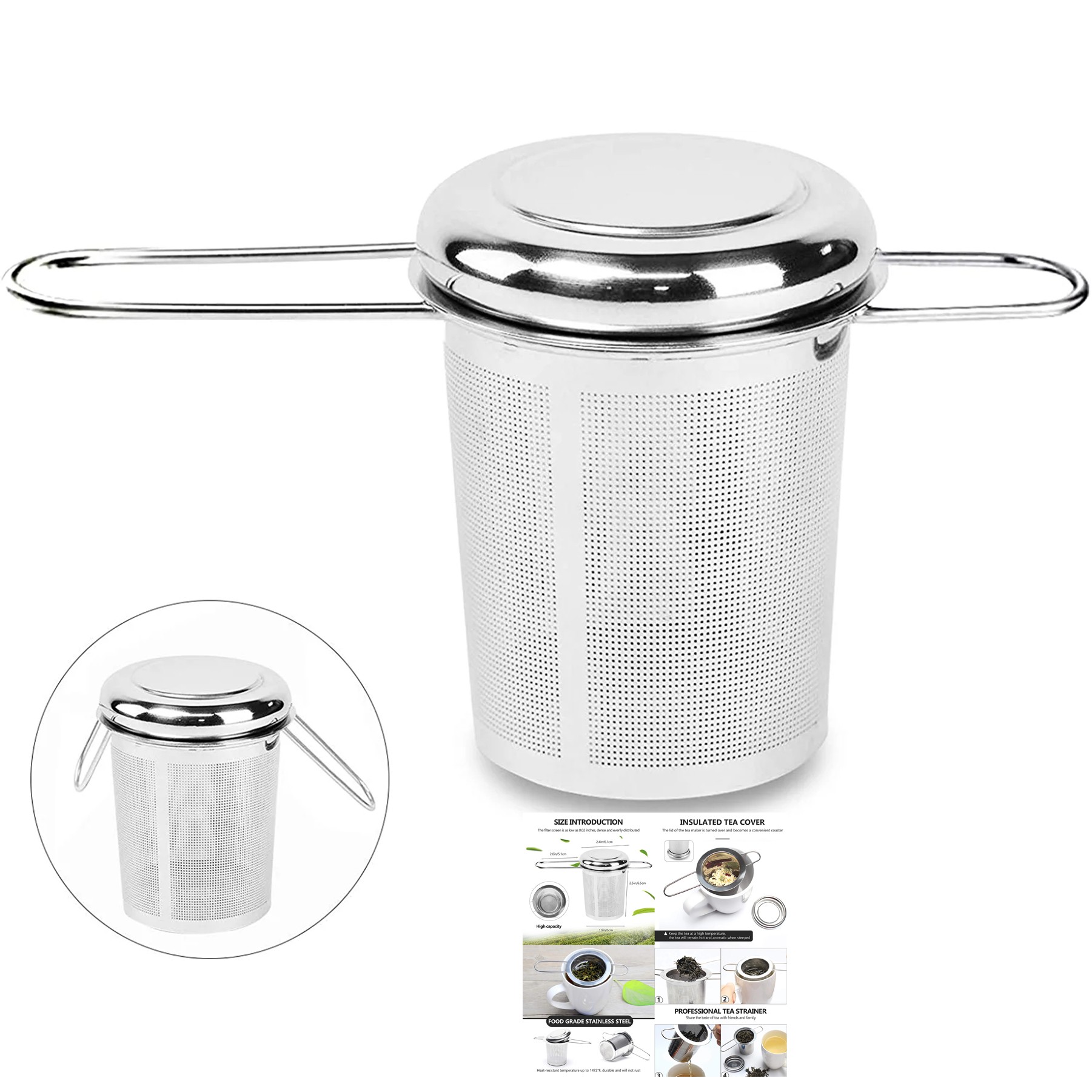 Stainless Steel Tea Steeper Fine Mesh Filter 3