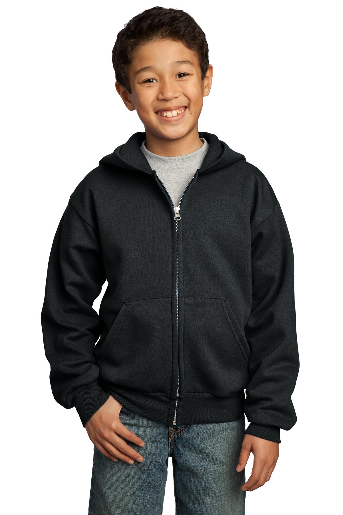 Port & Company® Youth Core Fleece Full-Zip Hooded Sweatshirt 11