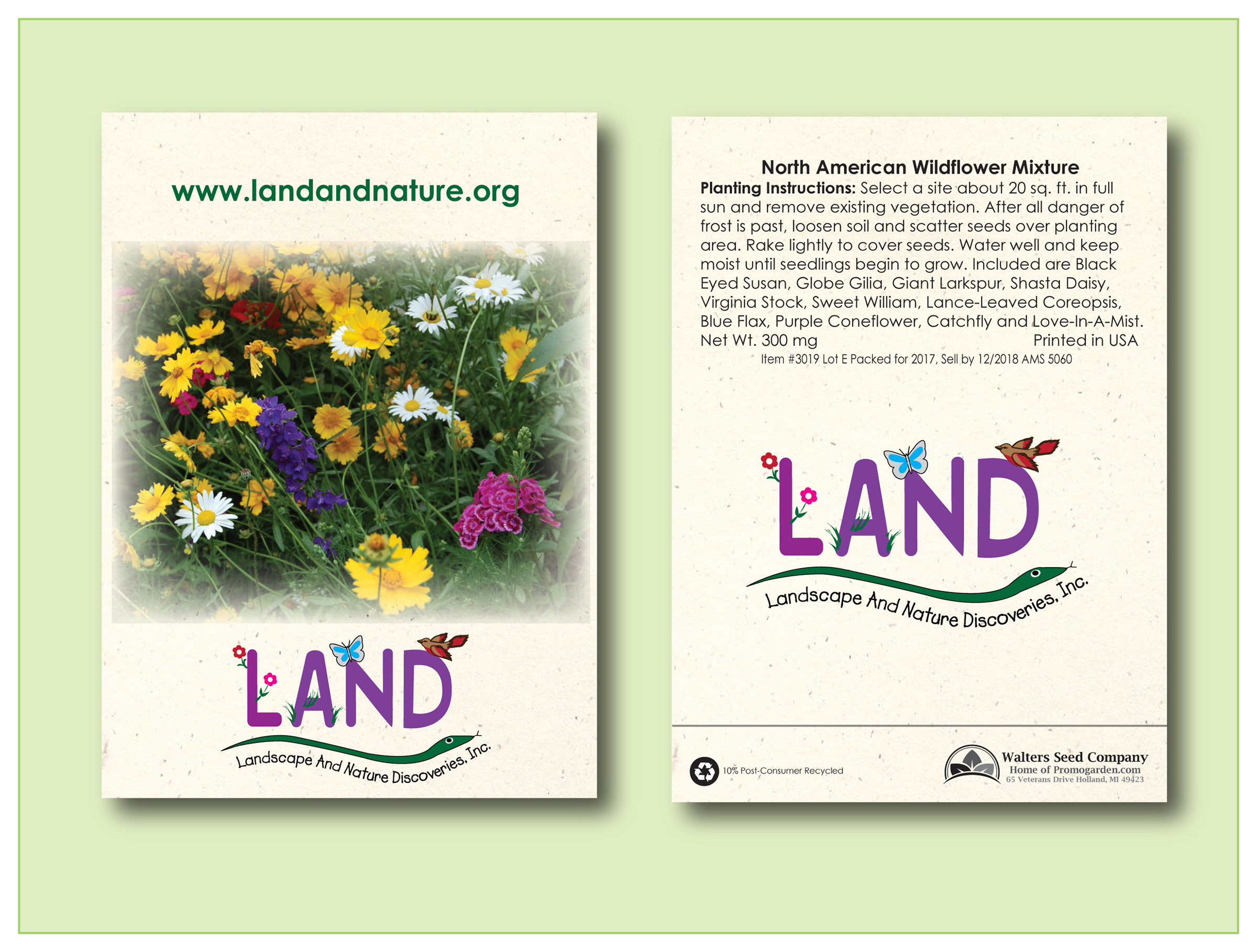 Wildflower Mixture - 11 Variety - Seed Packet - Size 3.25" x 4.5" 2