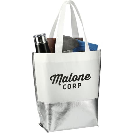 Large Laminated Metallic Bottom Tote 26