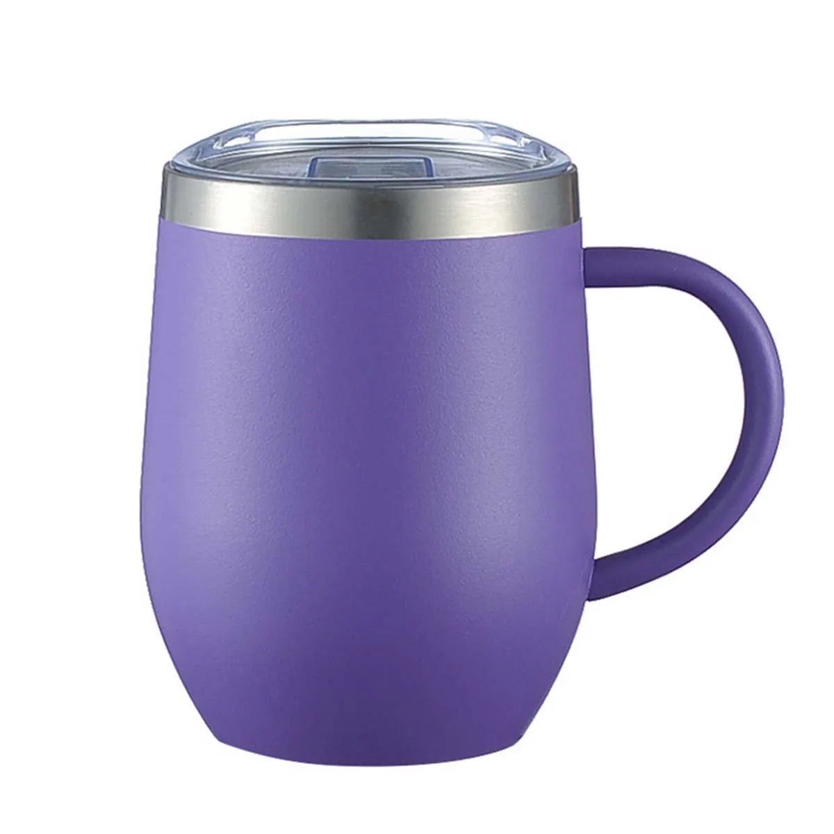 12oz Stainless Steel Insulated Coffee Mug With Lid Handle 6