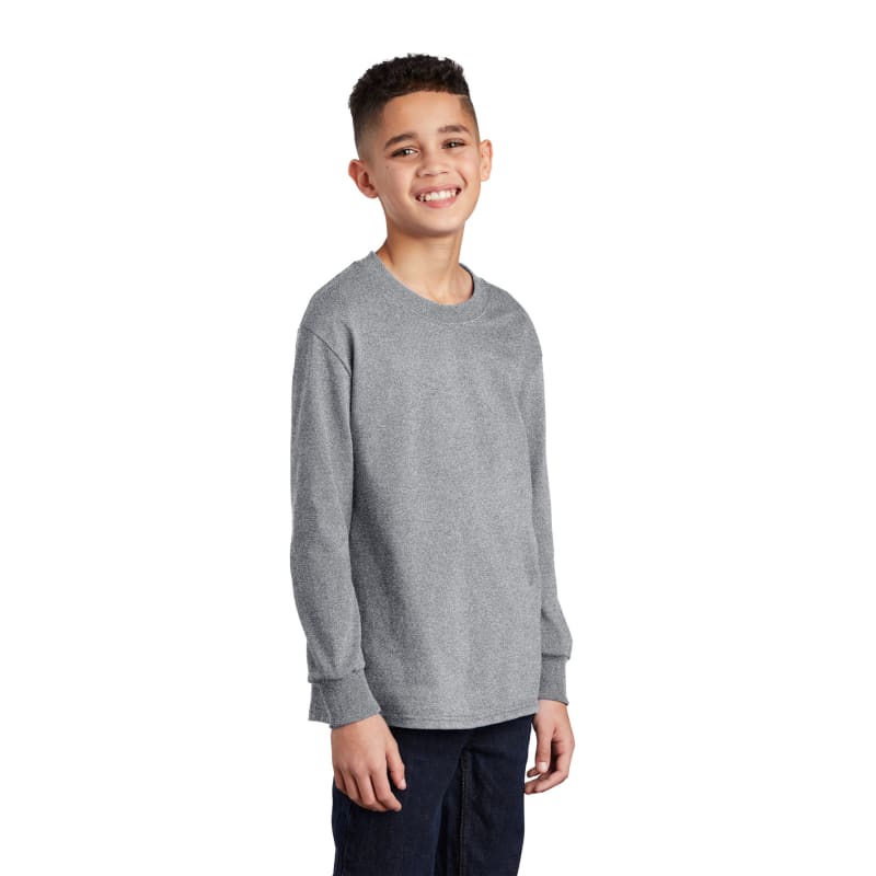 Port & Company Youth Long Sleeve Core Cotton Tee. 50