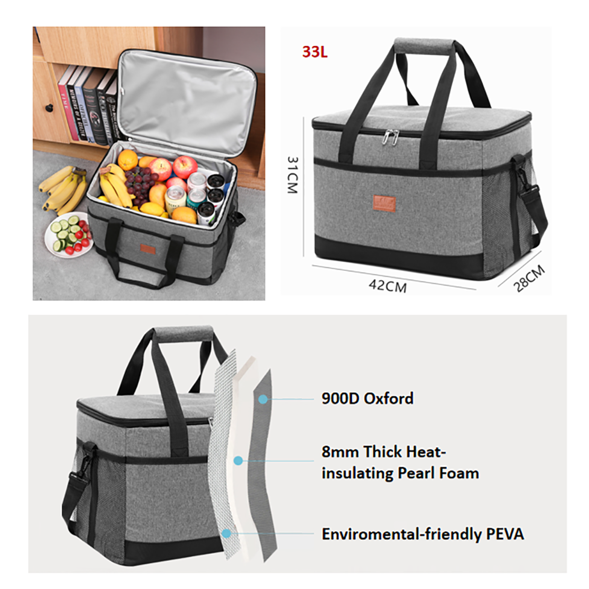 32L Large Capacity Insulated Cooler Bag 4