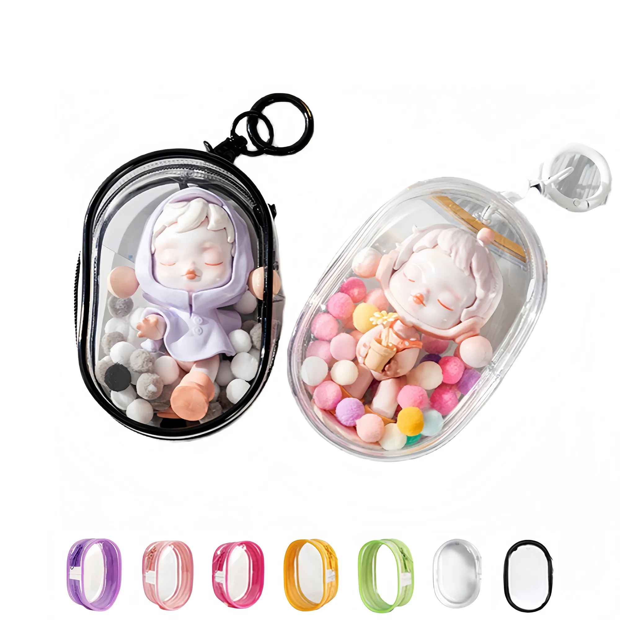 Waterproof Bag Vertical Transparent Display Keychain Handle 2