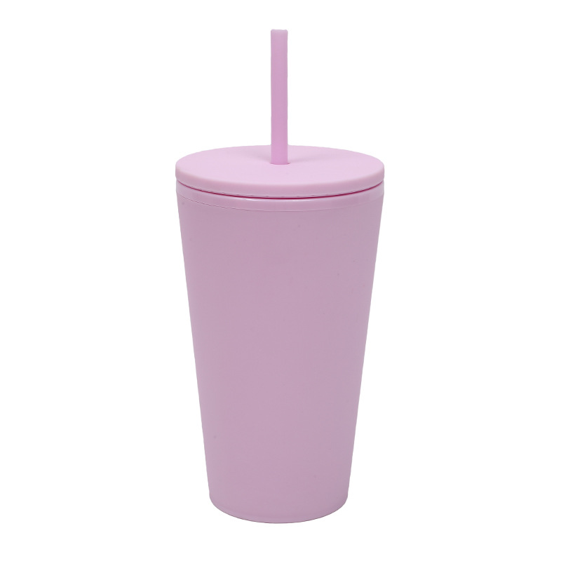 Customized double-layer straw plastic cup 5