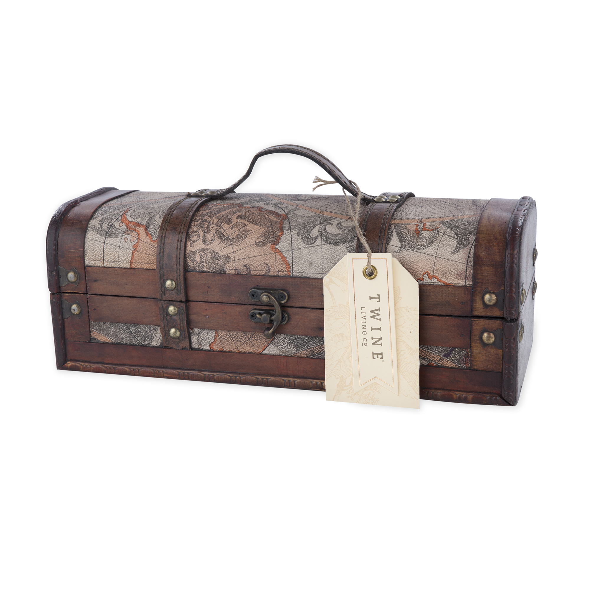 Twine Living® 1 Bottle Old World Wooden Wine Box 10