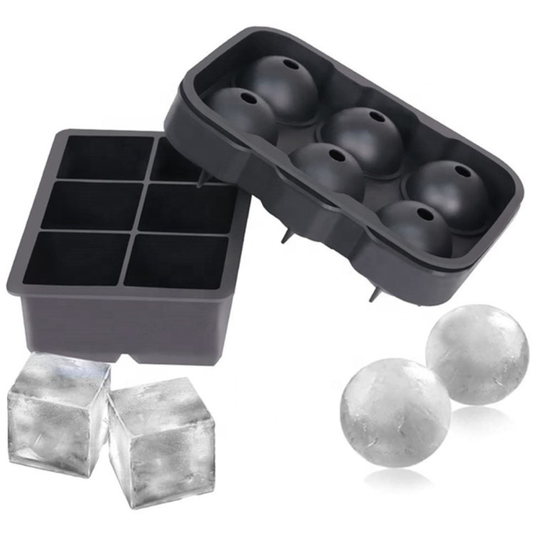 Silicone Ice Cube Round Molds Set of 6 5
