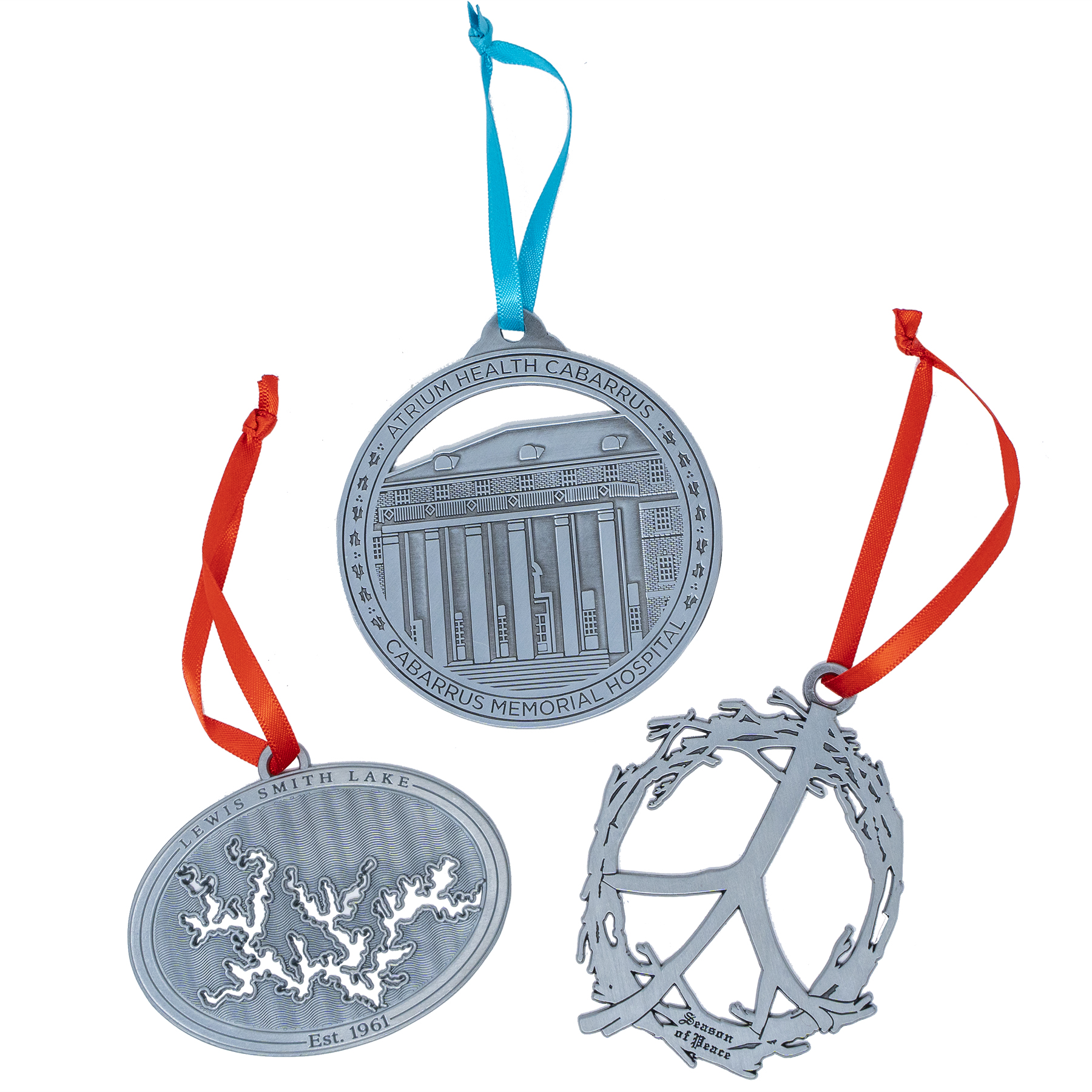 Die Struck Ornaments: 3" W x 3" H 10