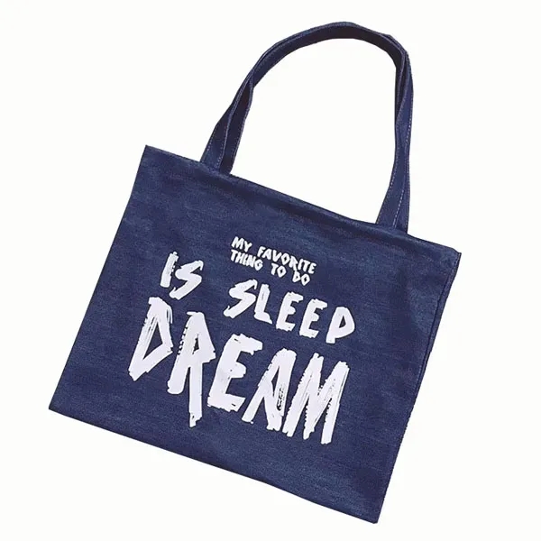 Custom Denim Shopping Tote Bag, custom tote bag with logo imprint 6