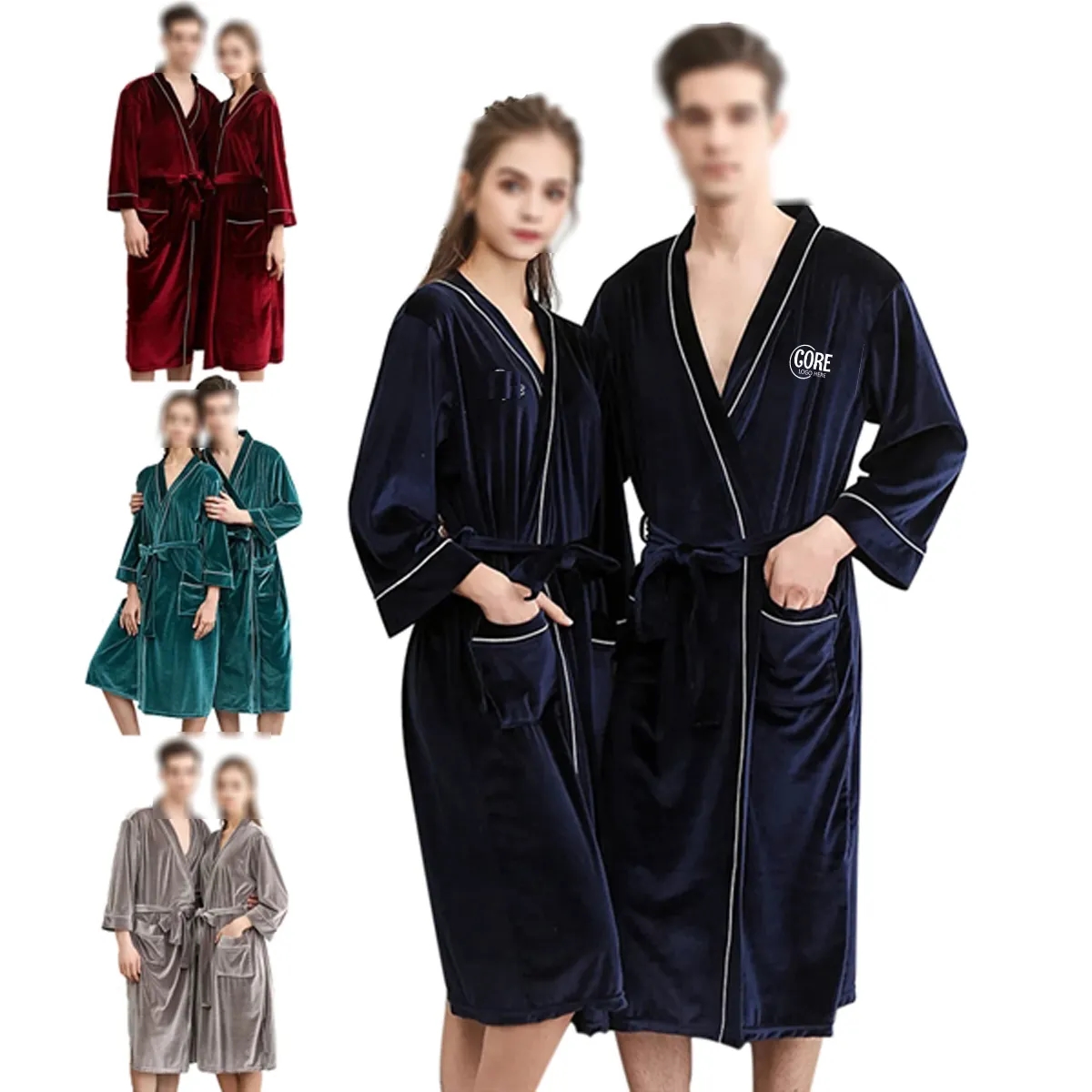 Unisex Velvet Bathrobes 2