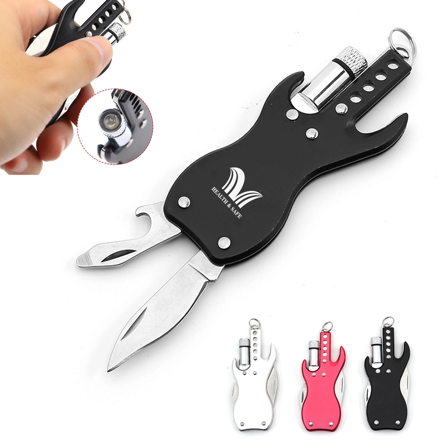 Mini combination pliers folding knife with LED lights Bottle 1