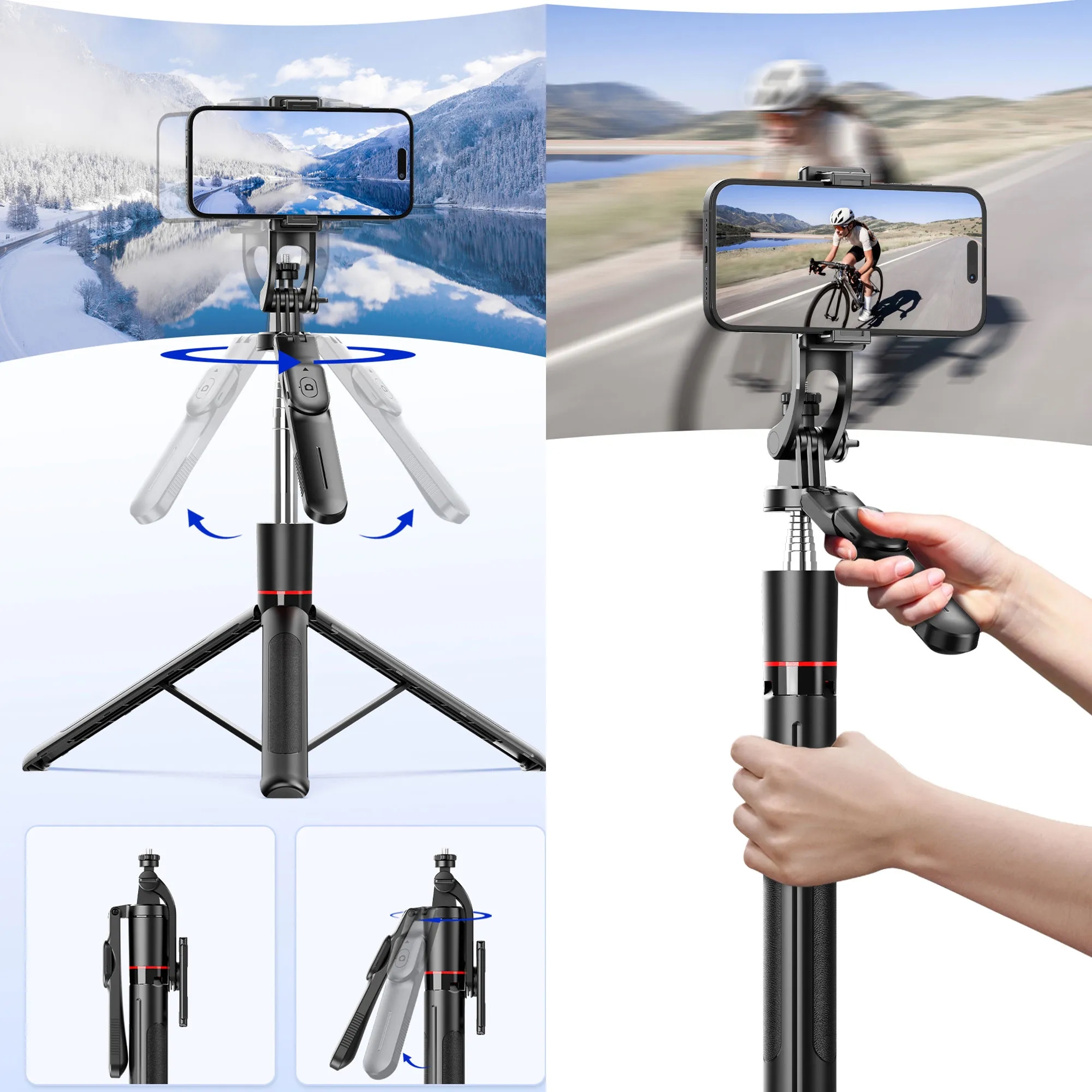 Professional Anti-Shake Extendable Selfie Stick Tripod 1
