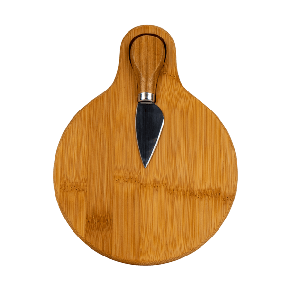 Small Bamboo Cutting Board with Cheese Knife 12
