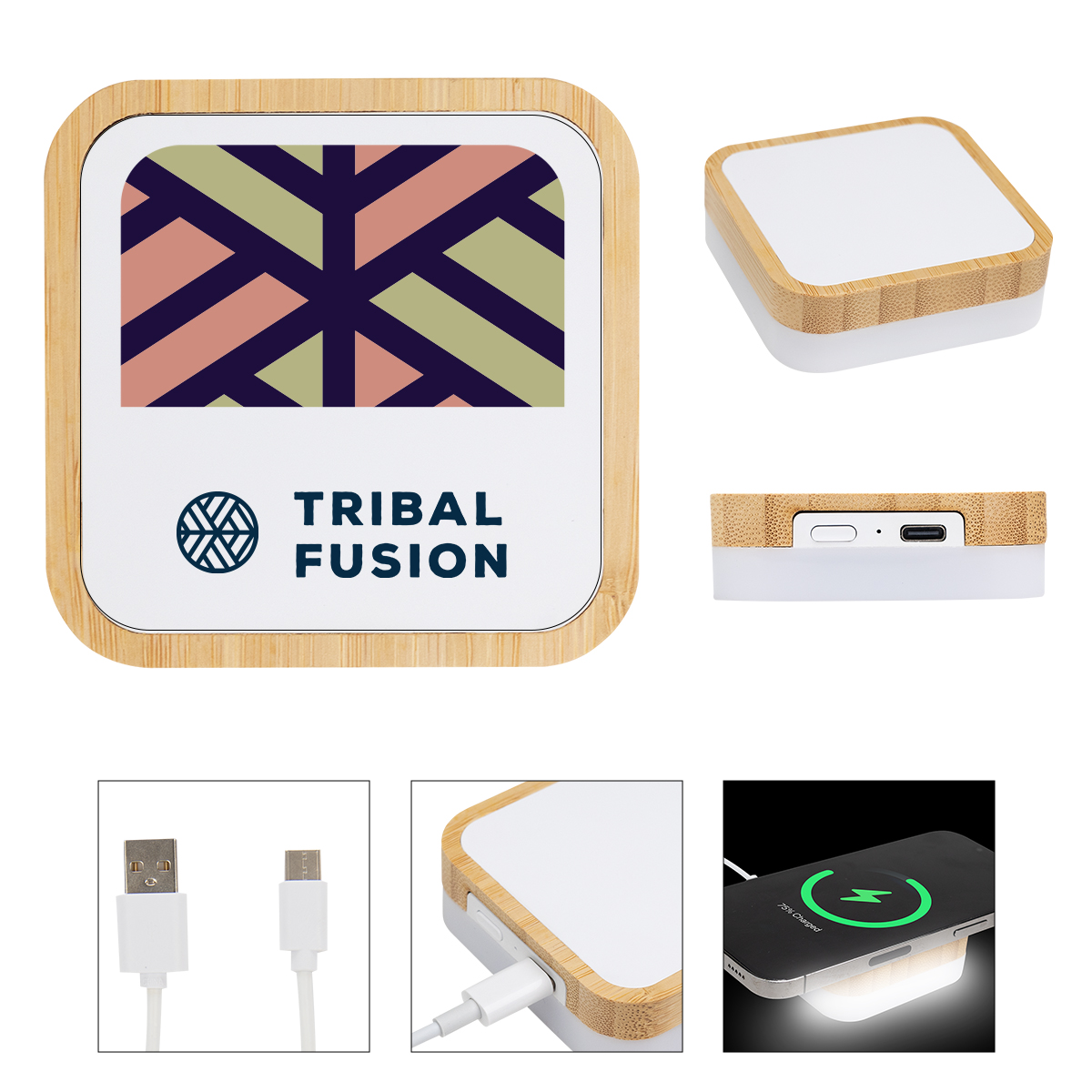 Bamboo Wireless Charger Night Light 1