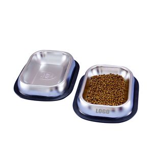 Small Rectangle Metal Pet Food Bowl 3