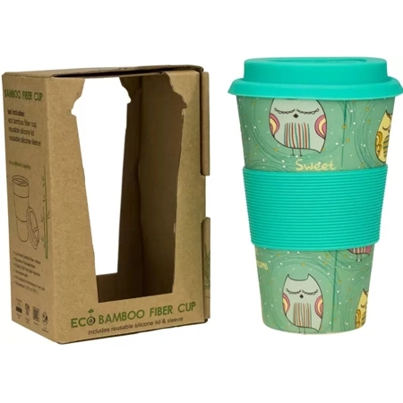 Bamboo-Fibre Cup with Silicone Lid and Sleeve 2