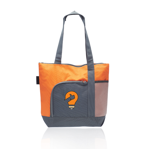 Polyester Canvas Two-Tone Tote - 16.5"W x 14.5"H x 4.5"D, custom tote bag with logo imprint 9
