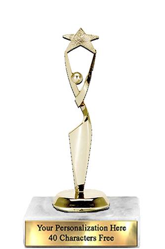 Trophy: 7", 2x3 white marble base, Reach For The S 1